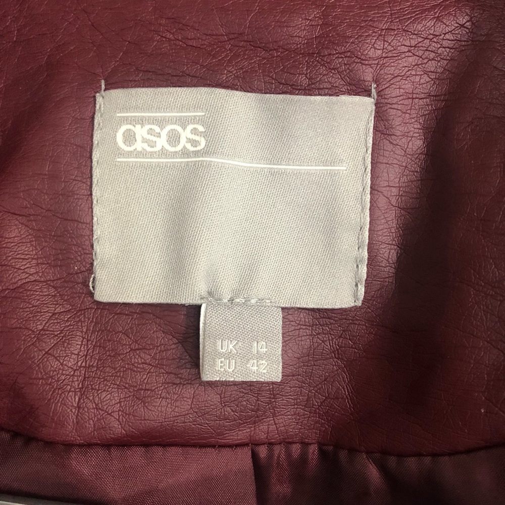 ASOS Ox Blood Faux Leather Jacket - Picture 3 of 6